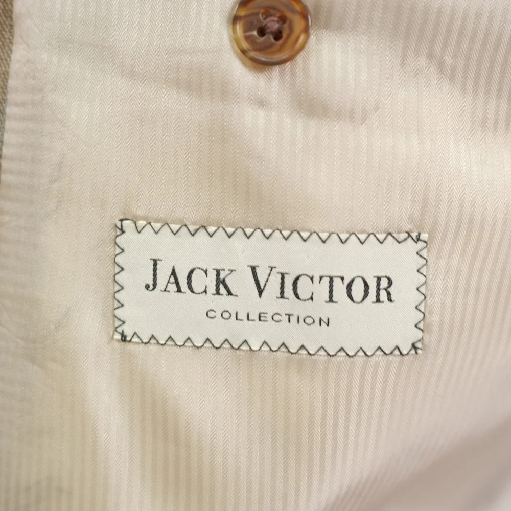 Jack Victor Wool Brown Sharkskin With‎ Blue Windowpane Blazer 40R Valutowood SPJ